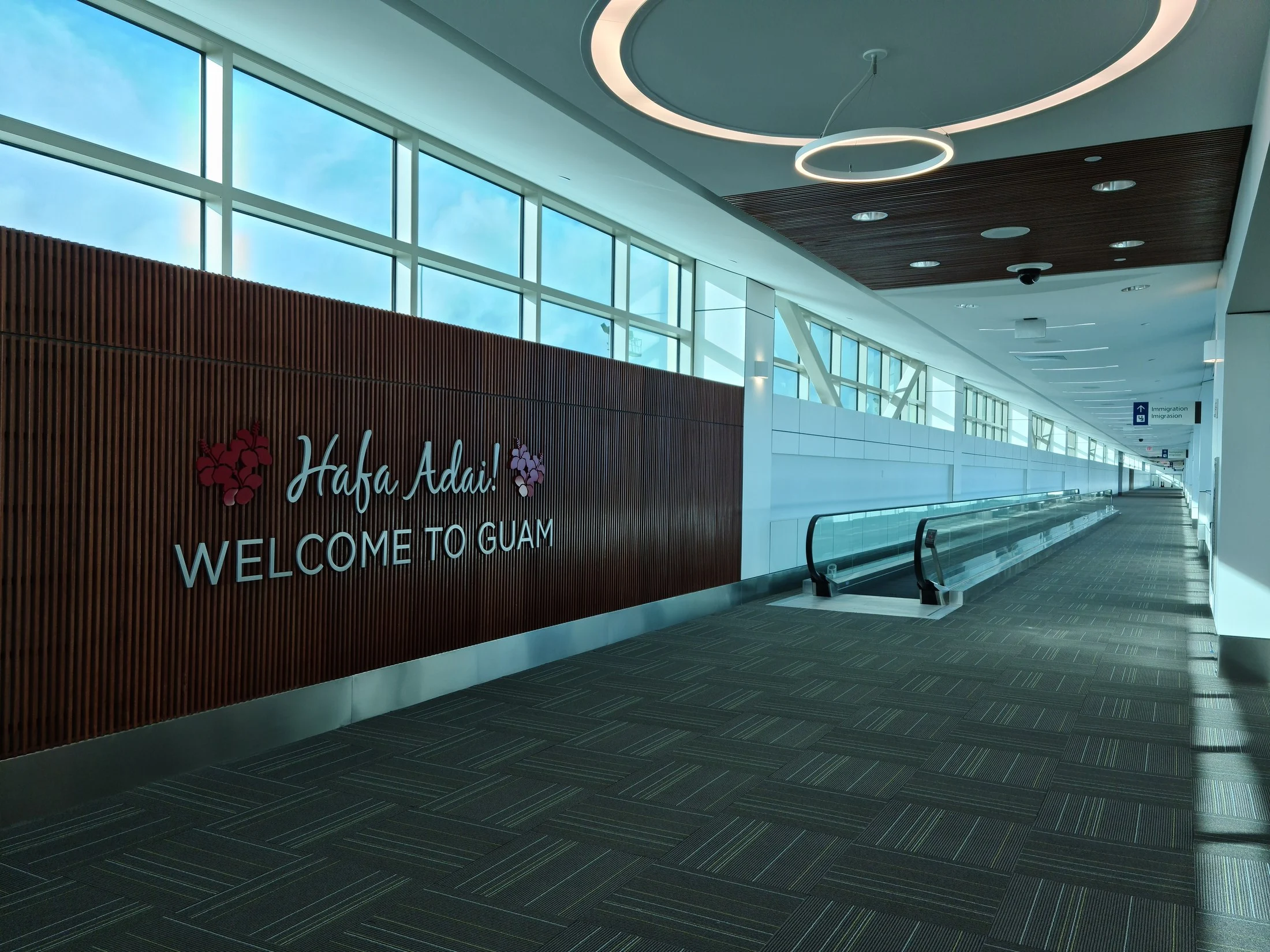 Håfa Adai welcome display at Guam airport